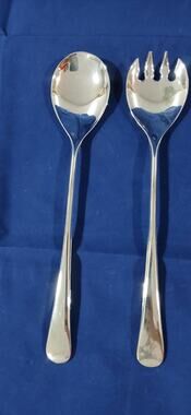 Vintage Italian silver-plated salad serving utensils Set minimalist design